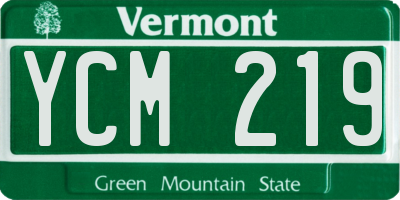 VT license plate YCM219