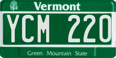 VT license plate YCM220