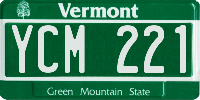 VT license plate YCM221