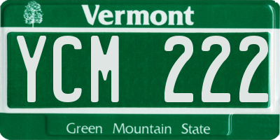 VT license plate YCM222