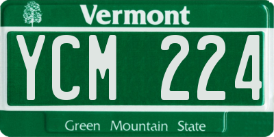 VT license plate YCM224