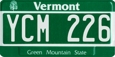 VT license plate YCM226