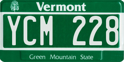 VT license plate YCM228