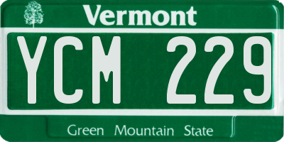 VT license plate YCM229