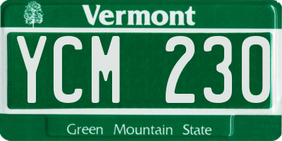 VT license plate YCM230