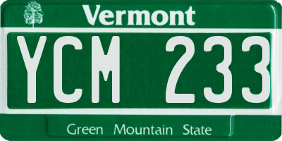 VT license plate YCM233