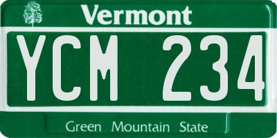 VT license plate YCM234