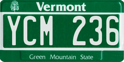 VT license plate YCM236