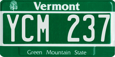 VT license plate YCM237