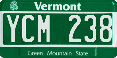 VT license plate YCM238