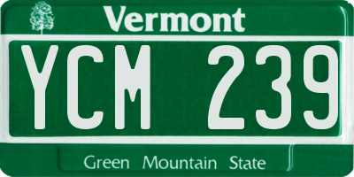 VT license plate YCM239