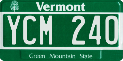 VT license plate YCM240