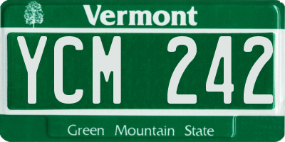 VT license plate YCM242