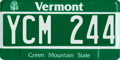VT license plate YCM244