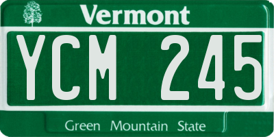 VT license plate YCM245