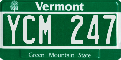 VT license plate YCM247