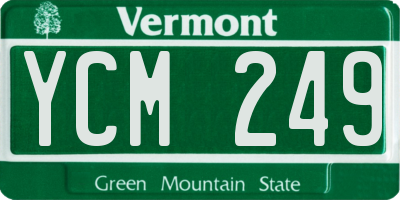 VT license plate YCM249