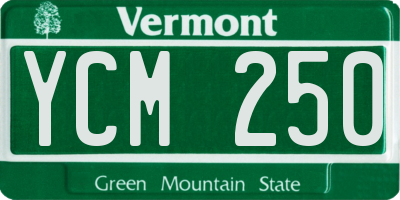 VT license plate YCM250