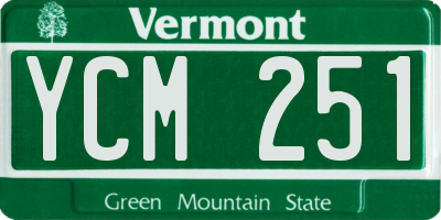 VT license plate YCM251