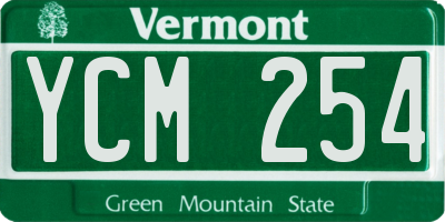 VT license plate YCM254
