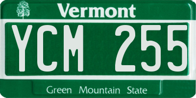VT license plate YCM255