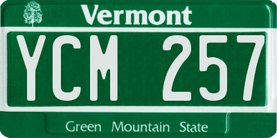 VT license plate YCM257
