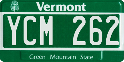VT license plate YCM262