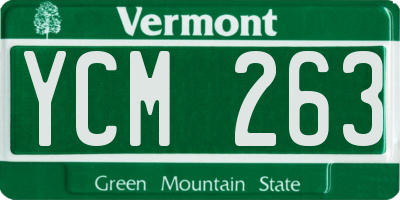 VT license plate YCM263