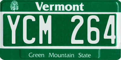 VT license plate YCM264