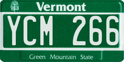 VT license plate YCM266
