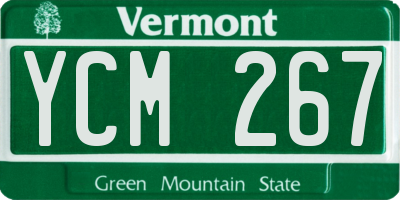 VT license plate YCM267