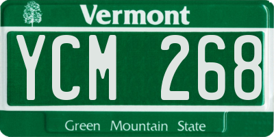 VT license plate YCM268