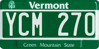 VT license plate YCM270