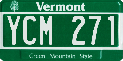 VT license plate YCM271