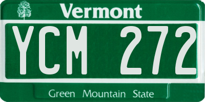 VT license plate YCM272