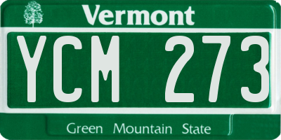 VT license plate YCM273