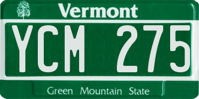 VT license plate YCM275