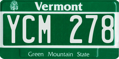 VT license plate YCM278