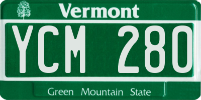 VT license plate YCM280