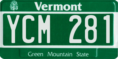 VT license plate YCM281