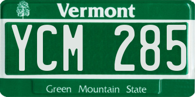 VT license plate YCM285