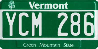 VT license plate YCM286