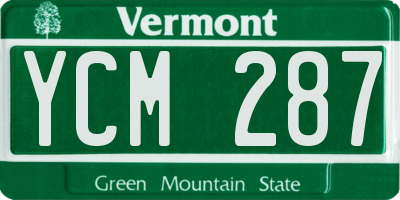 VT license plate YCM287