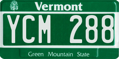 VT license plate YCM288