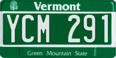 VT license plate YCM291