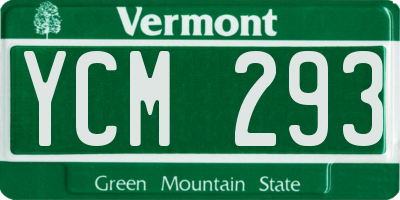VT license plate YCM293