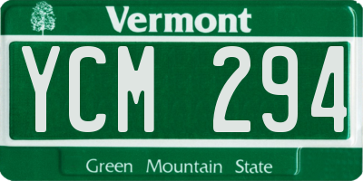 VT license plate YCM294