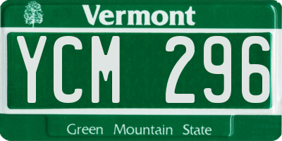VT license plate YCM296