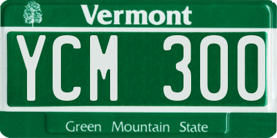 VT license plate YCM300