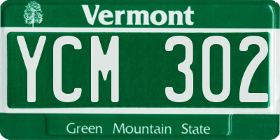VT license plate YCM302